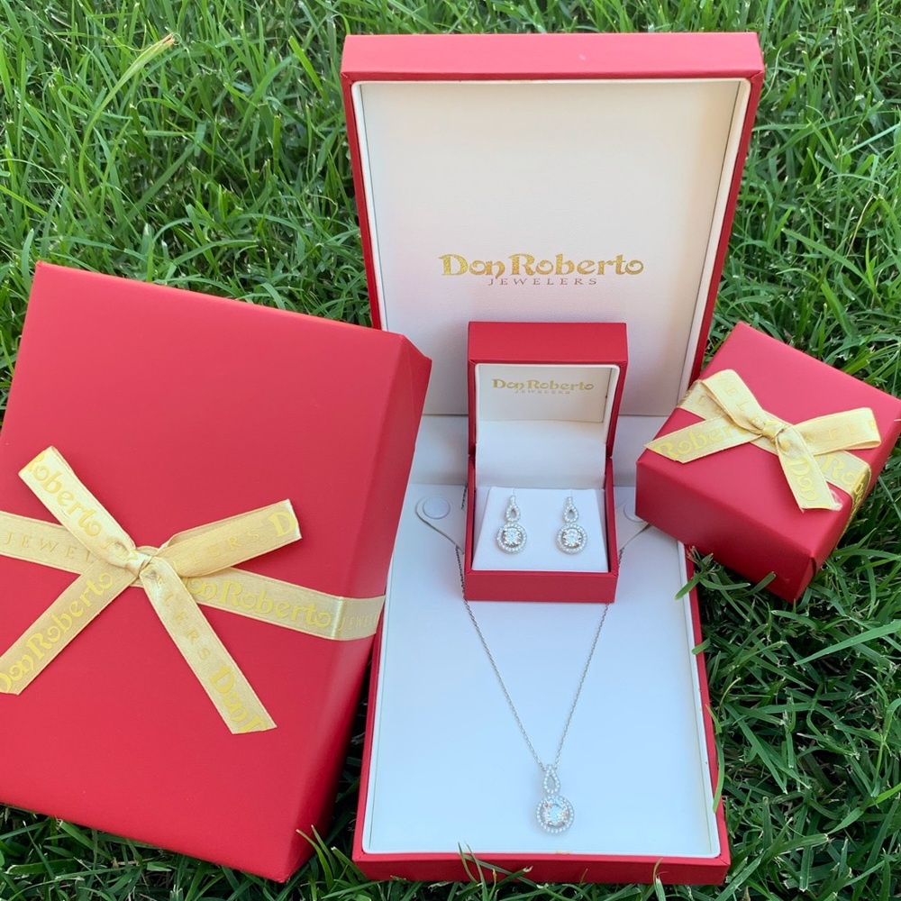 Don Roberto Silver Zirconia Necklace & Earings